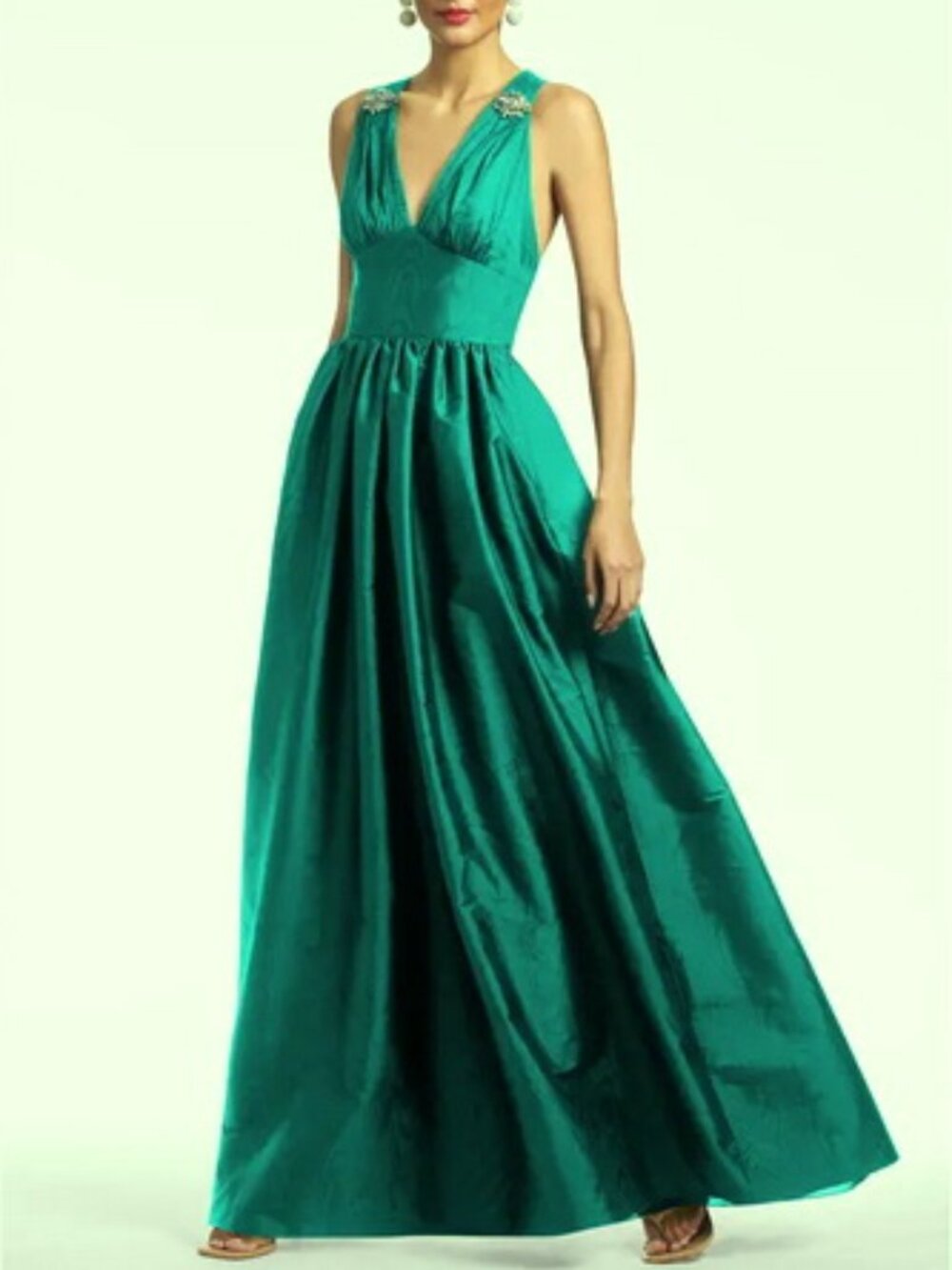 Sachin & Babi Dragonfly Kenzia Embellished Moiré Taffeta Gown Dress